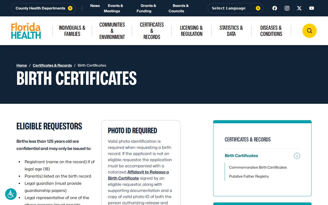 Riviera Beach residents directory Florida birth record access