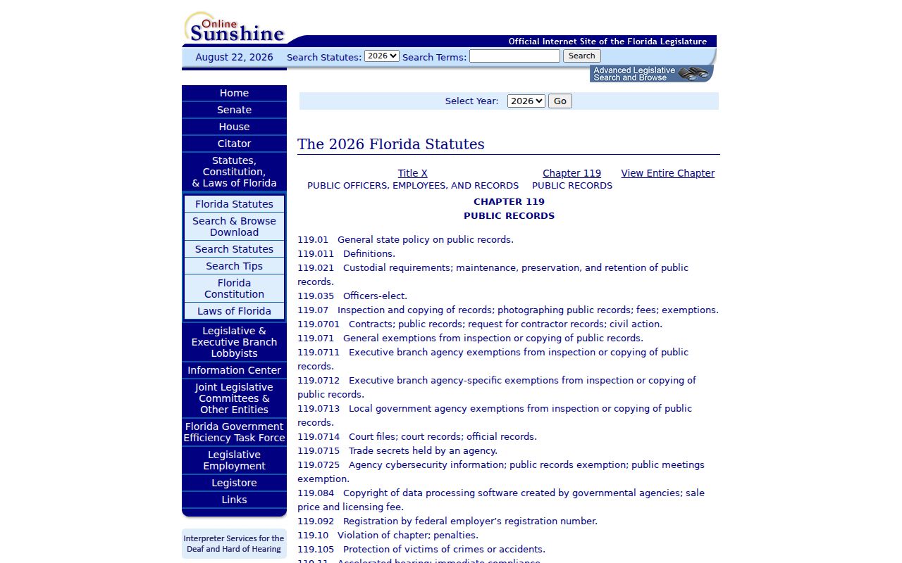 Riviera Beach residents directory Florida Public Records Law