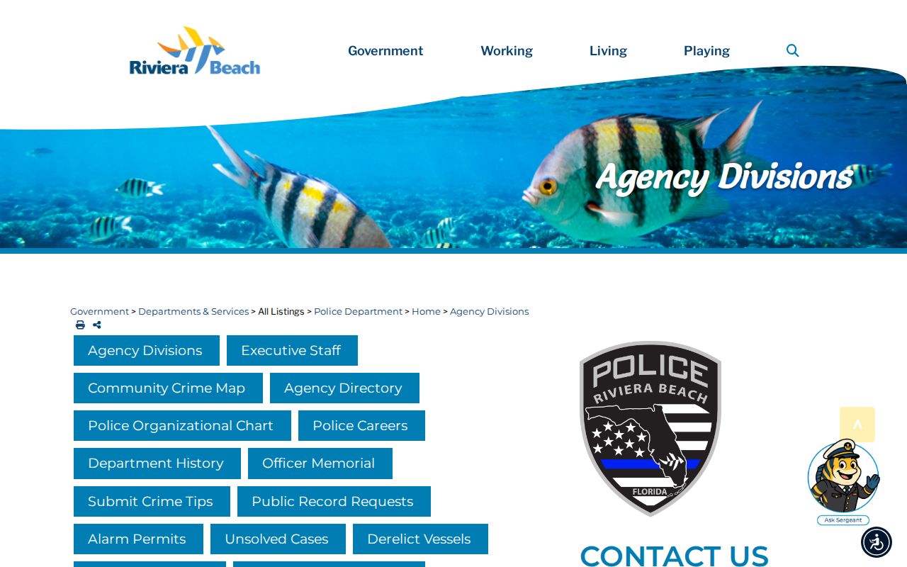 Riviera Beach Police Records Section services relevant to an address-based request
