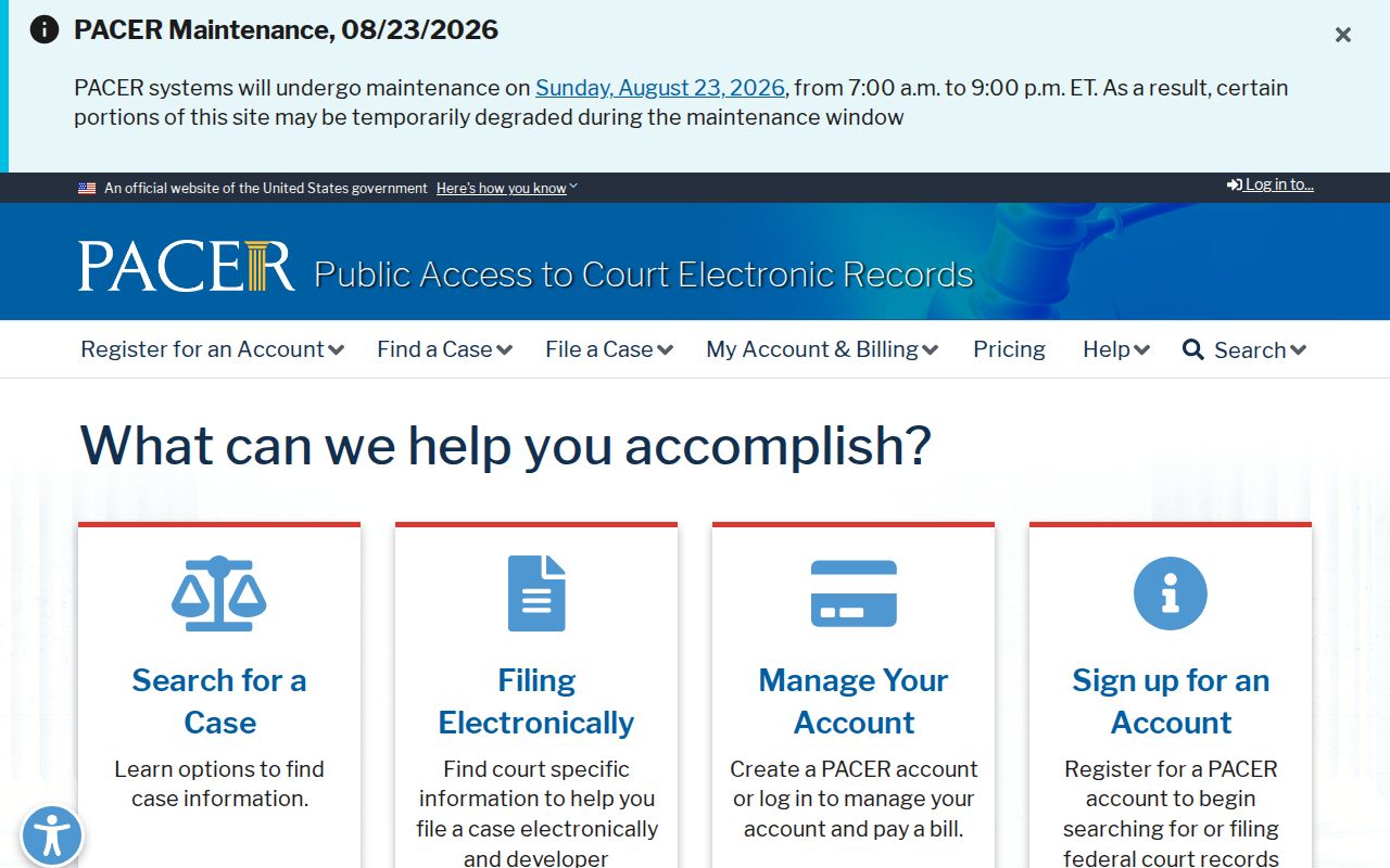 PACER federal court records search for a Riviera Beach party name