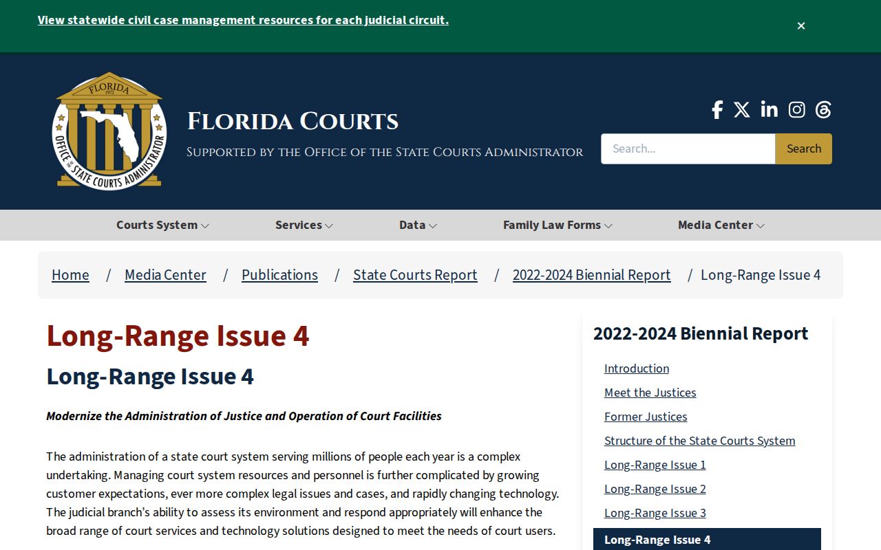 Florida courts portal rollout report illustrating dated Riviera Beach record research